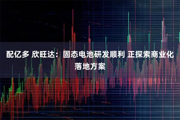 配亿多 欣旺达：固态电池研发顺利 正探索商业化落地方案